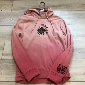 Red/pink ombré womens hoodie size S “Imagine The world wothout..”